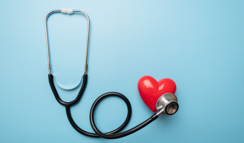 an image of a stethoscope and red heart.