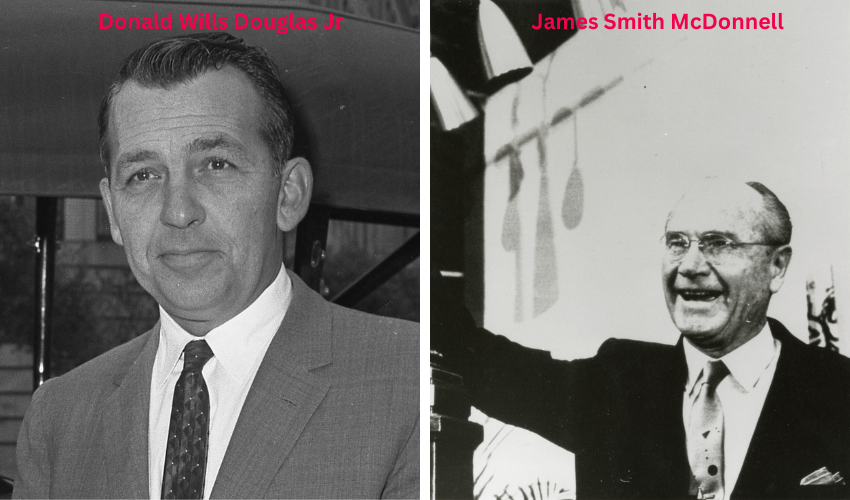 virtual reality history - a picture of Donald Will Douglas and James Smith McDonnell who created the McDonnell-Douglas HMD