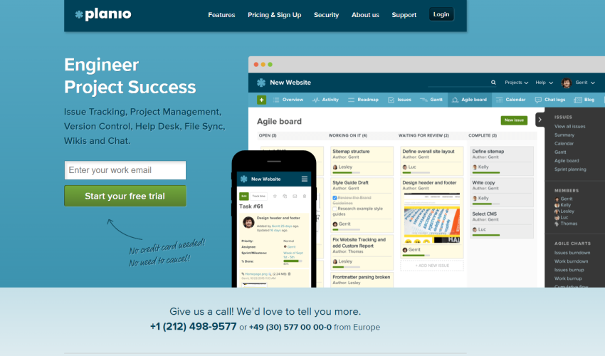 plan.io software homepage