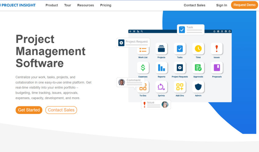 project insight software homepage