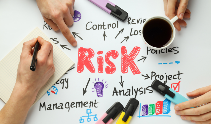 Conceptual image of risk management representing the definition and importance of project risk management.